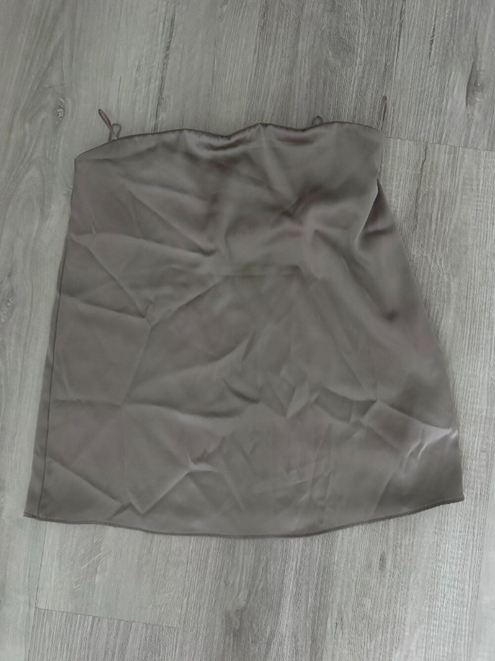 ✨ Zara Satin Bandeau Top in Taupe / Stone Size S New Without Tags ✨ - Picture 5 of 8